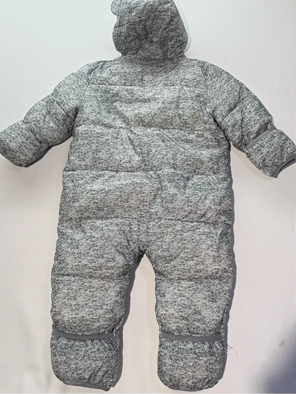 Baby Gap Cold Control Ultra Max, Heather Puffer Snowsuit with Bear-Ear Hood.